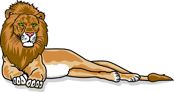 Lion team mascot color vinyl sports sticker. Customize on line. Lion 2